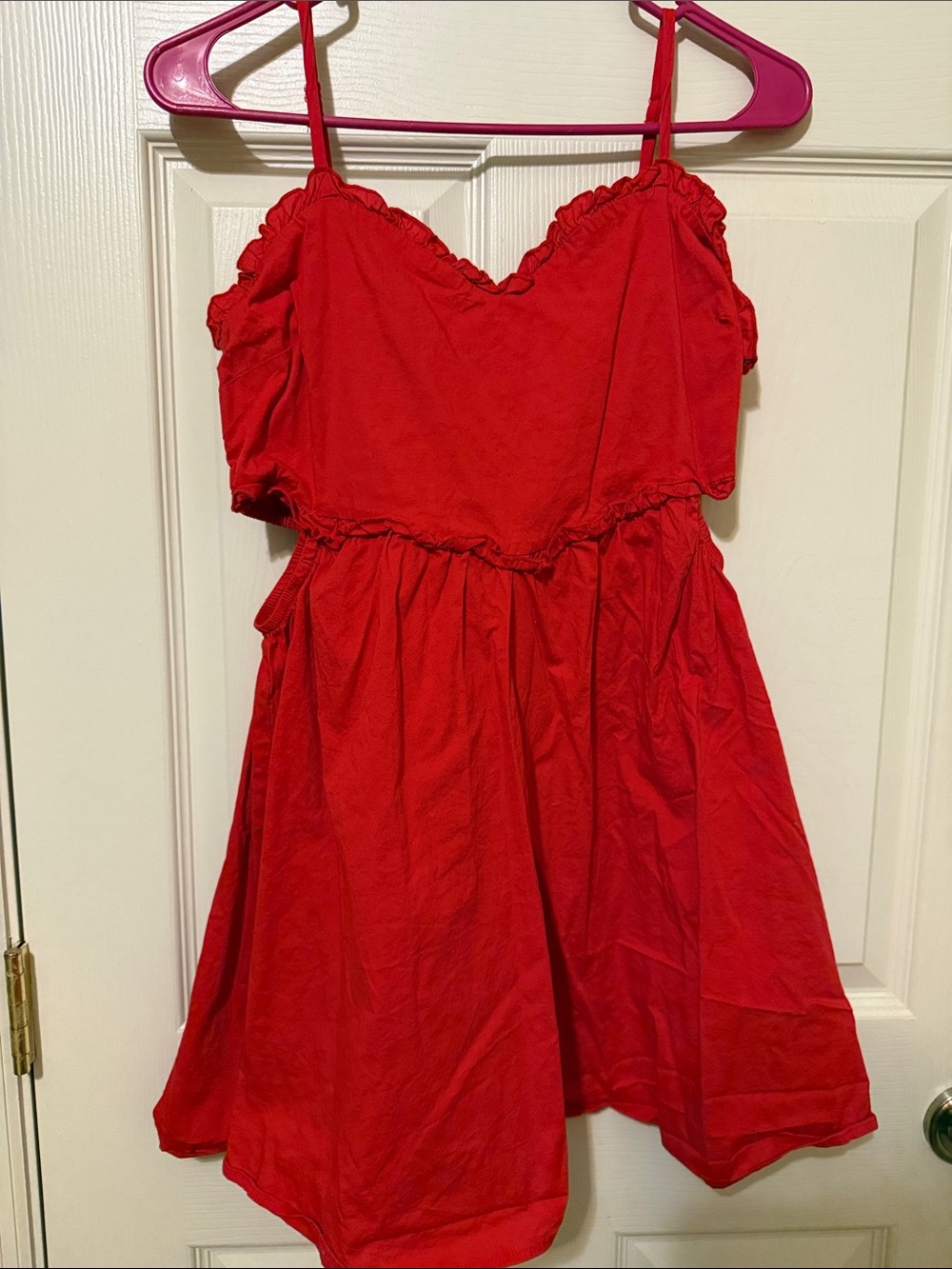 Altar'd State Red Ruffle-Trim Sundress